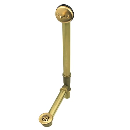 Kingston Brass DTL1207 20-Inch Trip Lever Waste and Overflow with Grid, Brushed Brass DTL1207